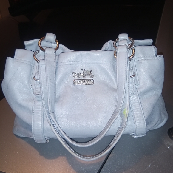 Coach Handbags - Coach gray Leather Satchel with Silver Hardware